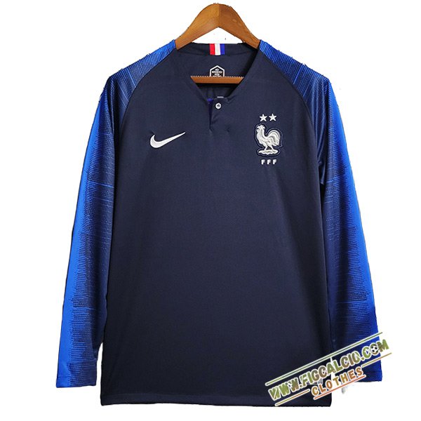 Maglie Calcio Francia Retro Prima Manica Lunga 2018