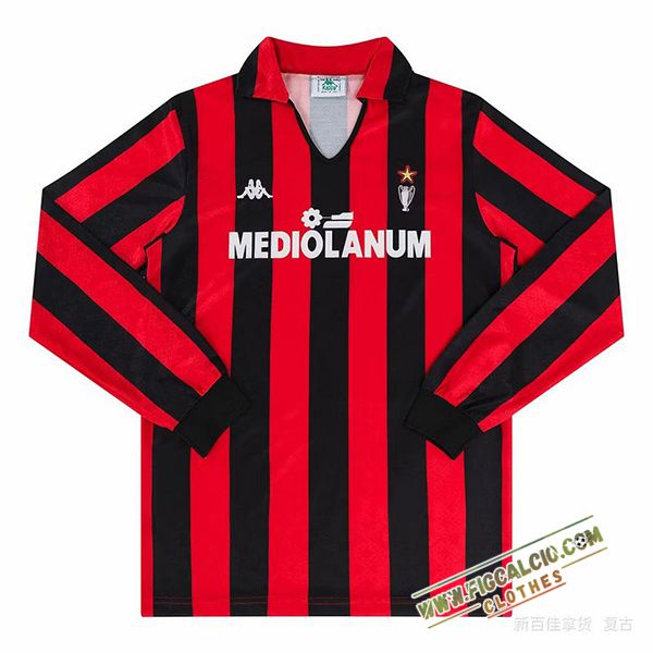 Maglie Calcio AC Milan Retro Prima Manica Lunga 1989/1990