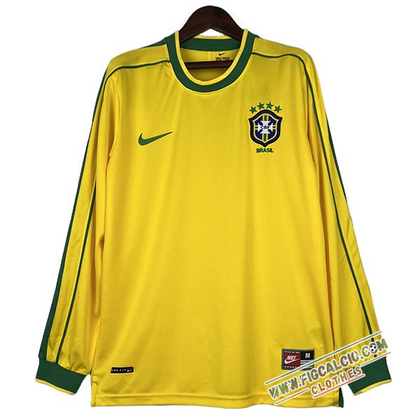 Maglie Calcio Brasile Retro Prima Manica Lunga 1998