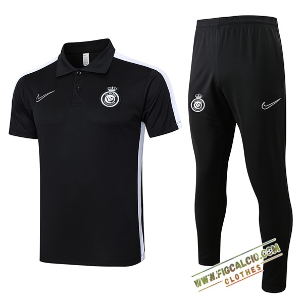 Kit Maglia Polo Al-Nassr Nero/Bianco 2024/2025