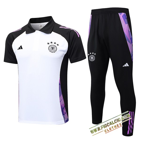 Kit Maglia Polo Germania Bianco/Nero/Viola 2024/2025