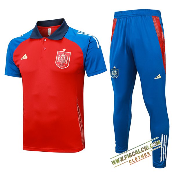 Kit Maglia Polo Spagna Rosso/Blu 2024/2025