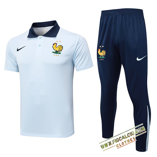 Kit Maglia Polo Francia Azzurro 2024/2025