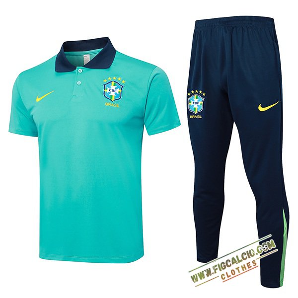 Kit Maglia Polo Brasile Verde/Blu 2024/2025