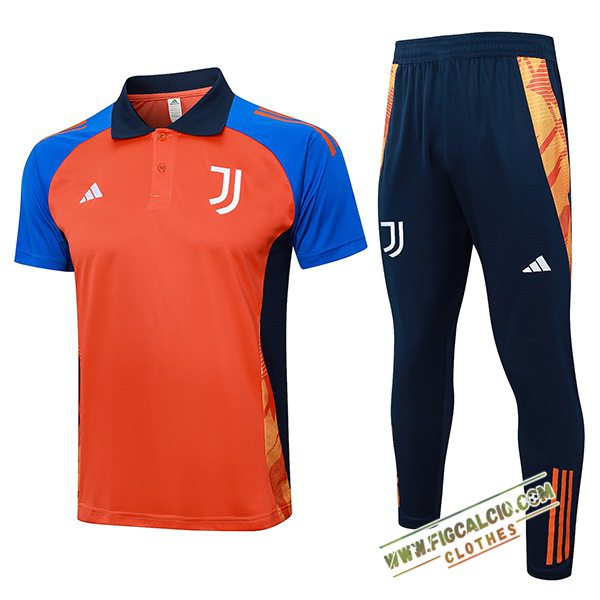 Kit Maglia Polo Juventus Arancia/Blu 2024/2025