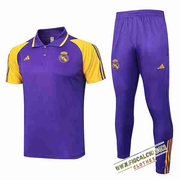 Kit Maglia Polo Real Madrid Viola/Giallo 2024/2025