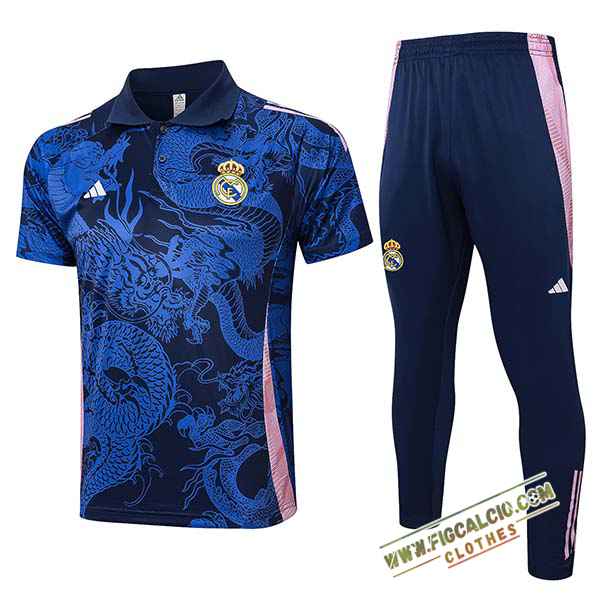 Kit Maglia Polo Real Madrid Blu/Rosa 2024/2025