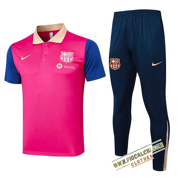 Kit Maglia Polo FC Barcellona Rosa/Blu 2024/2025