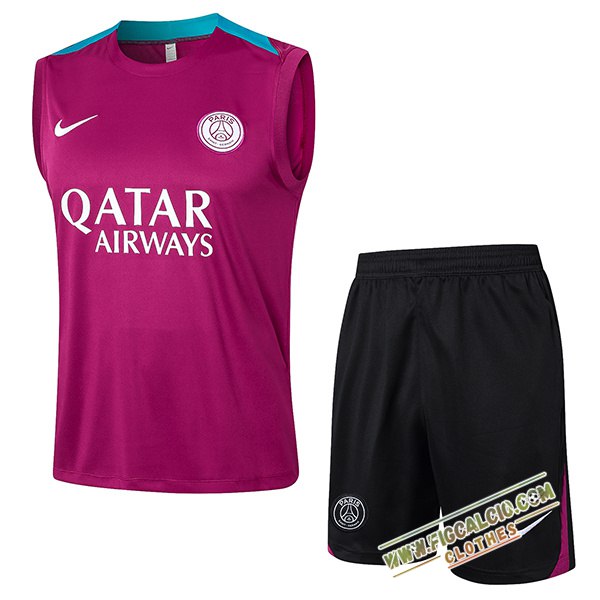 Kit Canotta Allenamento PSG Viola 2024/2025