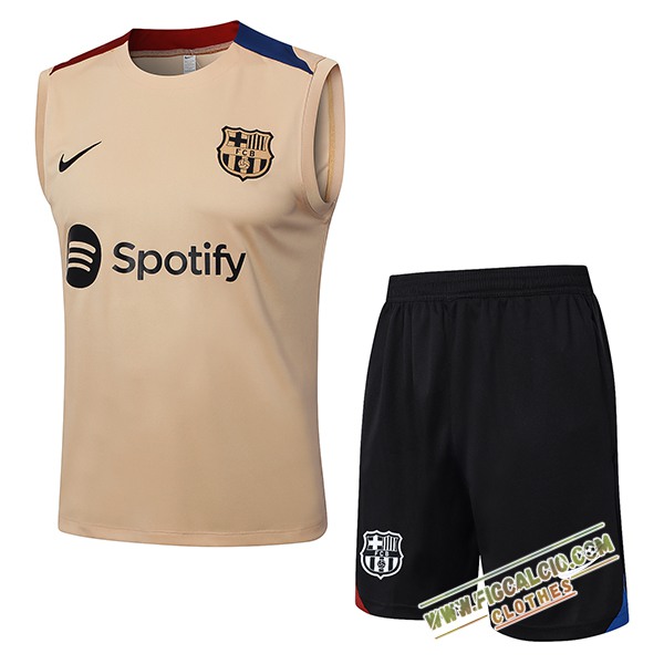Kit Canotta Allenamento FC Barcellona Marrone/Blu/Rosso 2024/2025