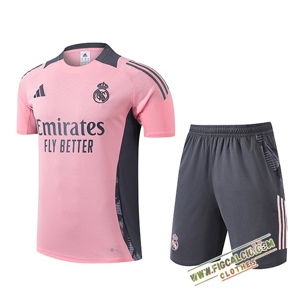 Kit Maglia Allenamento Real Madrid Rosa/Grigio 2024/2025