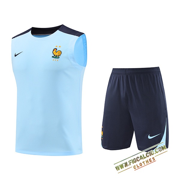 Kit Canotta Allenamento Francia Blu 2024/2025