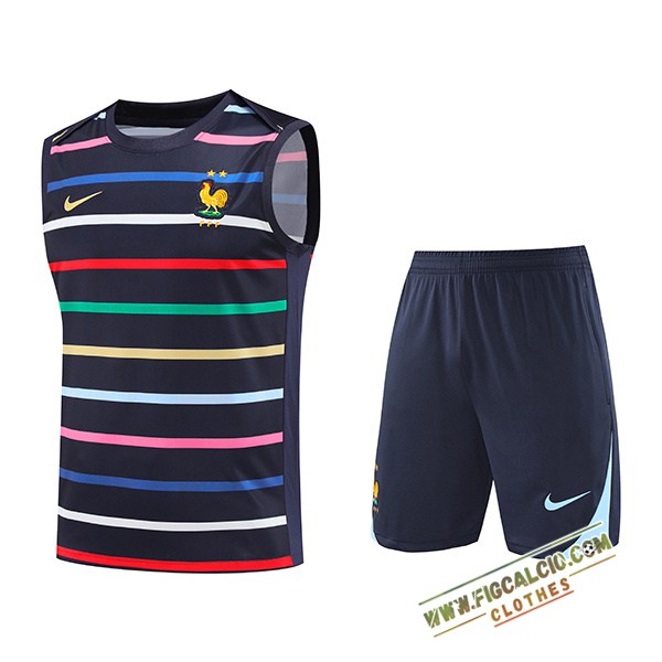 Kit Canotta Allenamento Francia Nero 2024/2025