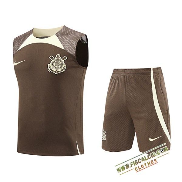 Kit Canotta Allenamento Corinthians Marrone/Beige 2024/2025