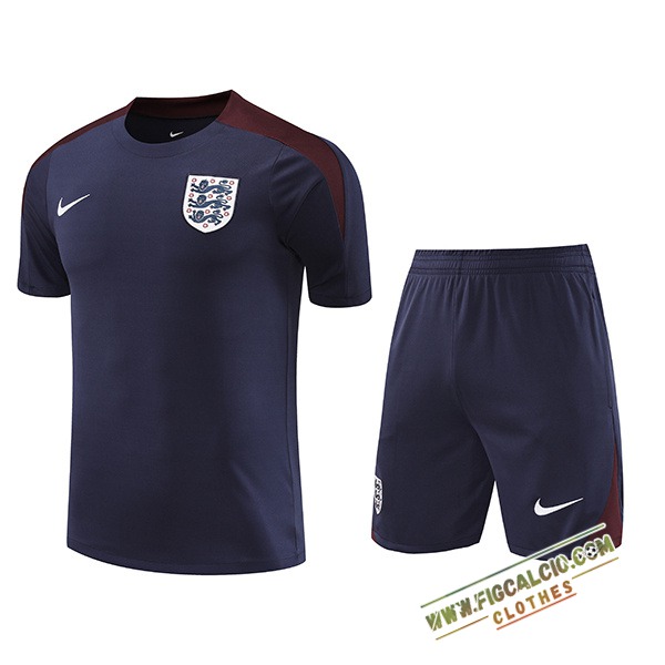 Kit Maglia Allenamento Inghilterra Blu/Rosso 2024/2025