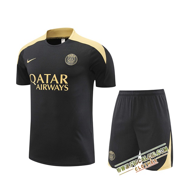 Kit Maglia Allenamento PSG Nero/Giallo 2024/2025