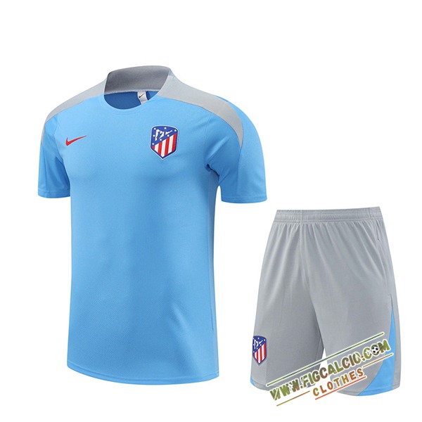 Kit Maglia Allenamento Atletico Madrid Blu/Grigio 2024/2025