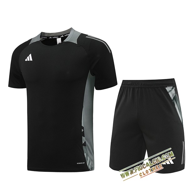 Kit Maglia Allenamento Adidas Nero/Grigio 2024/2025