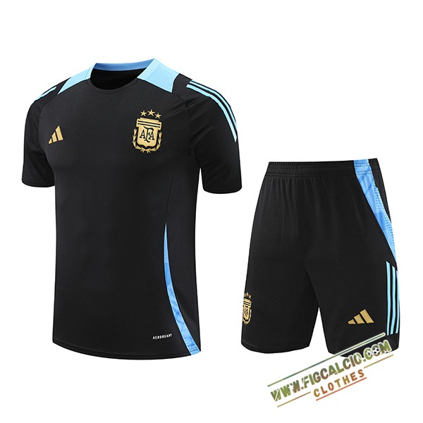 Kit Maglia Allenamento Argentina Nero/Blu 2024/2025