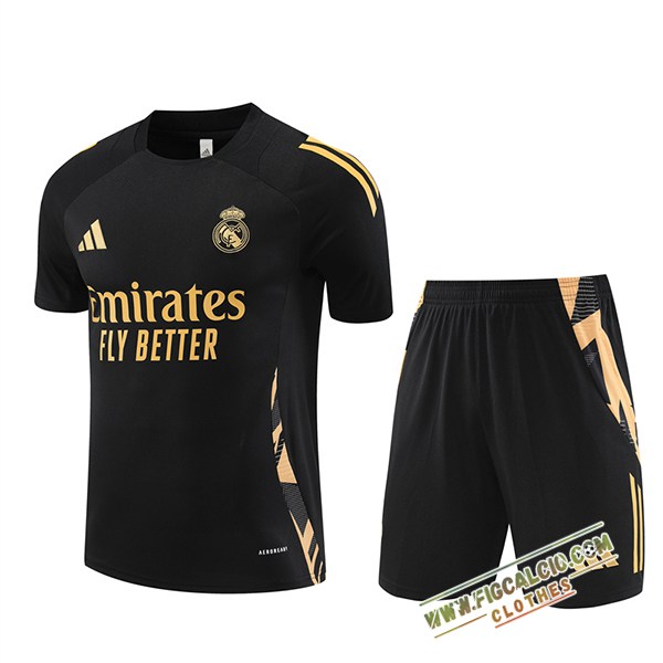 Kit Maglia Allenamento Real Madrid Nero/Giallo 2024/2025