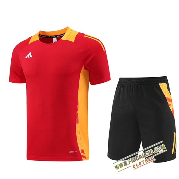 Kit Maglia Allenamento Adidas Rosso/Giallo 2024/2025