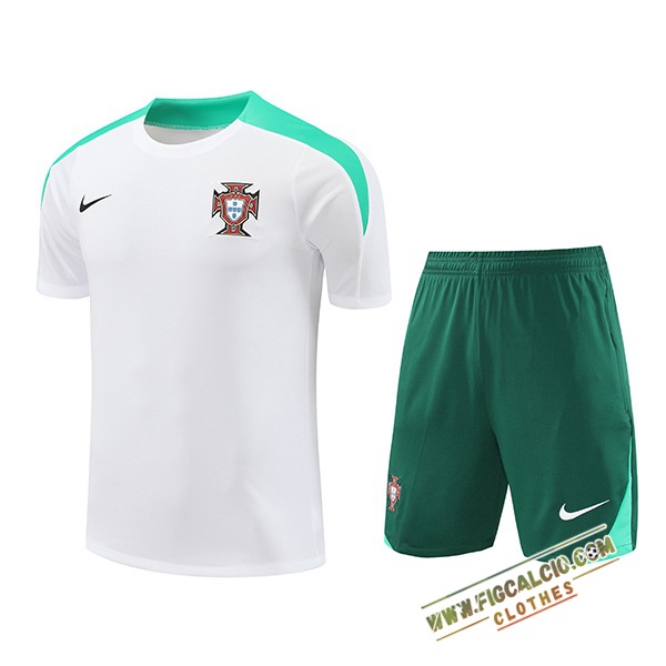 Kit Maglia Allenamento Portogallo Bianco/Verde 2024/2025