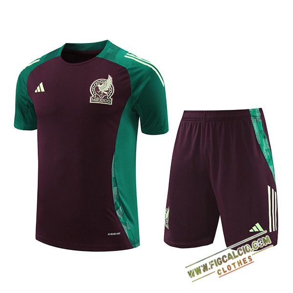 Kit Maglia Allenamento Messico Verde/Marrone 2024/2025