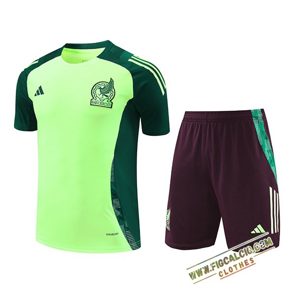 Kit Maglia Allenamento Messico Verde/Marrone 2024/2025 -02