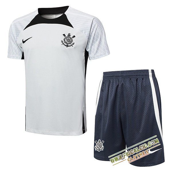 Kit Maglia Allenamento Corinthians Grigio/Nero 2024/2025