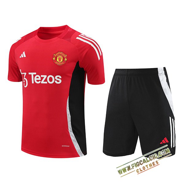 Kit Maglia Allenamento Manchester United Rosso/Nero 2024/2025