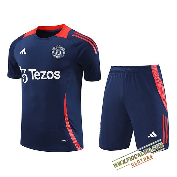 Kit Maglia Allenamento Manchester United Blu Scuro 2024/2025