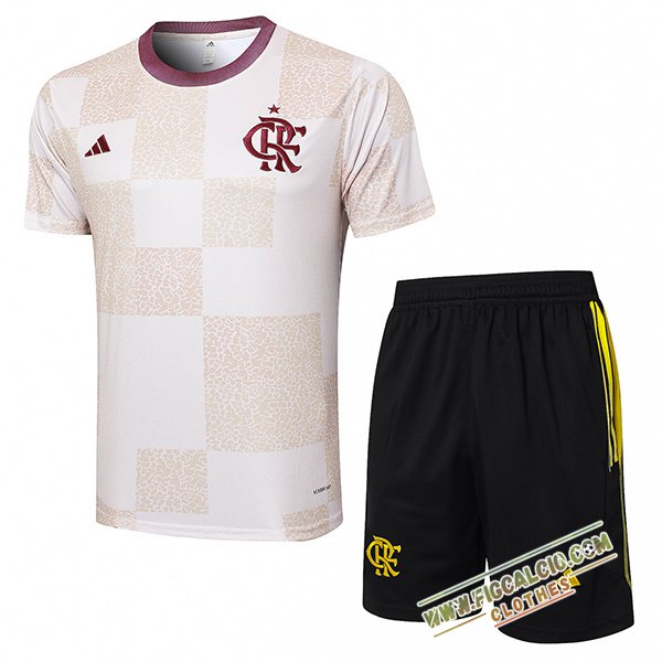 Kit Maglia Allenamento Flamengo Bianco/Beige 2024/2025