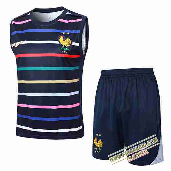 Kit Canotta Allenamento Francia Blu Reale 2024/2025