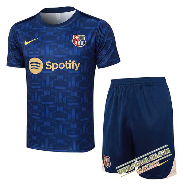 Kit Maglia Allenamento FC Barcellona Blu Reale 2024/2025 -02