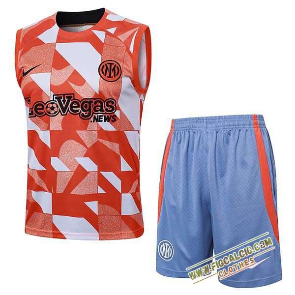 Kit Canotta Allenamento Inter Milan Arancia/Bianco 2024/2025
