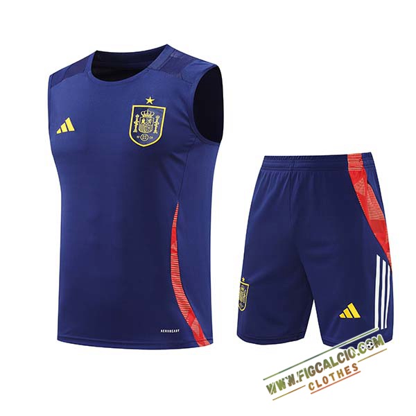 Kit Canotta Allenamento Spagna Blu/Rosso 2024/2025