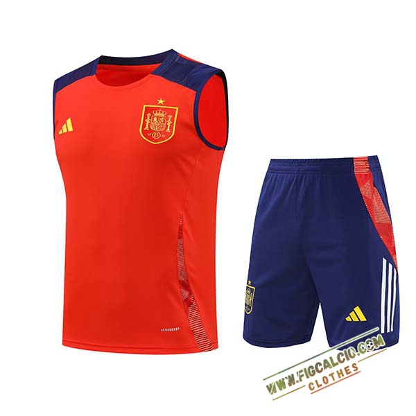 Kit Canotta Allenamento Spagna Rosso/Blu 2024/2025