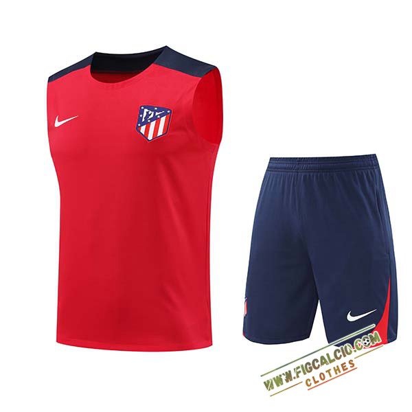 Kit Canotta Allenamento Atletico Madrid Rosso/Blu 2024/2025