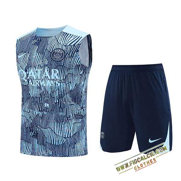 Kit Canotta Allenamento PSG Blu/Nero 2024/2025