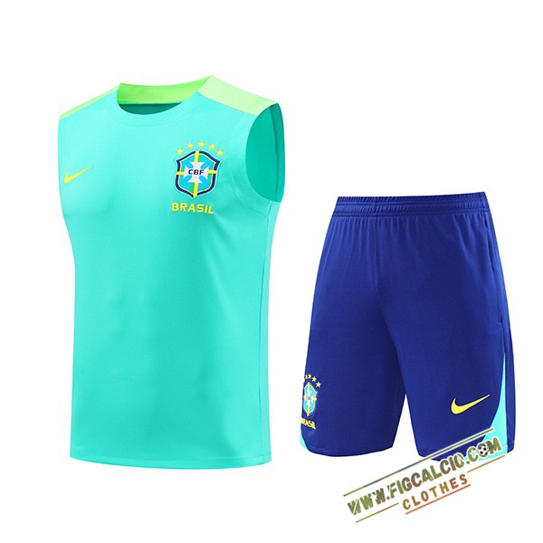 Kit Canotta Allenamento Brasile Verde 2024/2025
