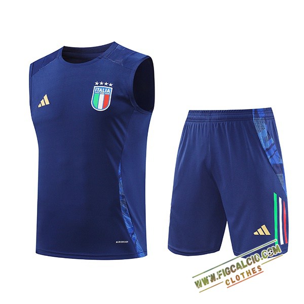 Kit Canotta Allenamento Italia Blu/Bianco 2024/2025