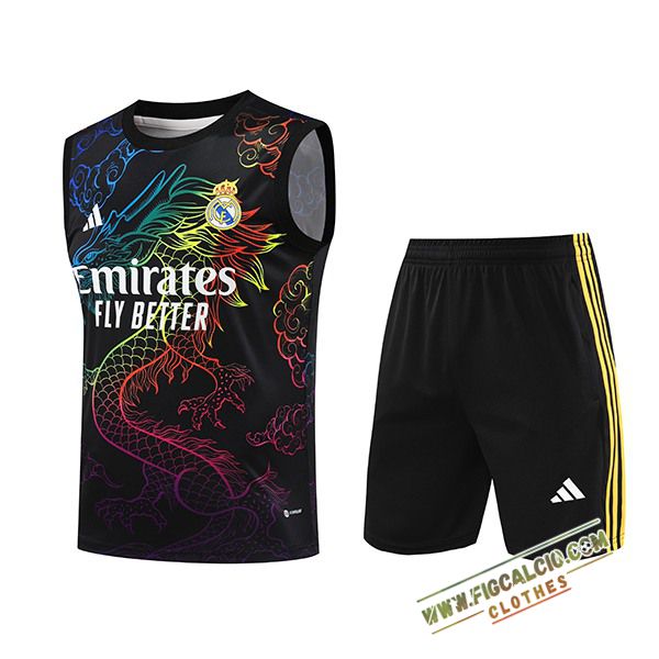 Kit Canotta Allenamento Real Madrid Nero 2024/2025