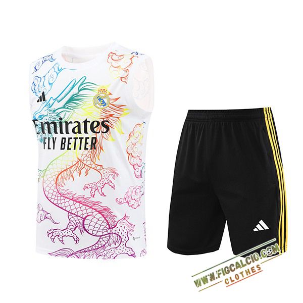 Kit Canotta Allenamento Real Madrid Bianco 2024/2025