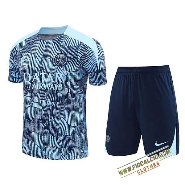 Kit Maglia Allenamento PSG Blu/Nero 2024/2025