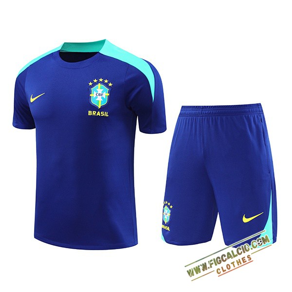 Kit Maglia Allenamento Brasile Blu 2024/2025
