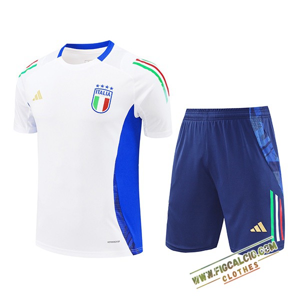 Kit Maglia Allenamento Italia Bianco/Blu 2024/2025