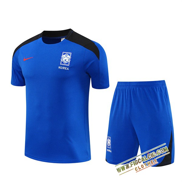 Kit Maglia Allenamento Corée Du Sud Blu/Nero 2024/2025