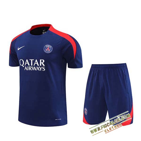 Kit Maglia Allenamento PSG Blu/Rosso 2024/2025
