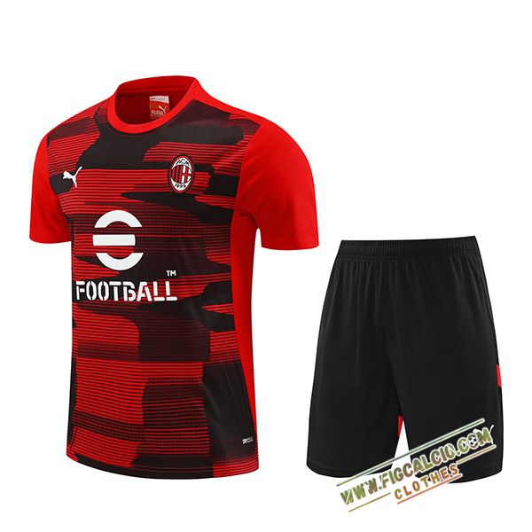 Kit Maglia Allenamento AC Milan Rosso/Nero 2024/2025