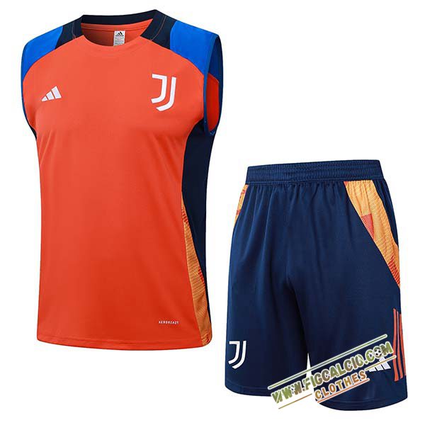 Kit Canotta Allenamento Juventus Arancia/Blu 2024/2025